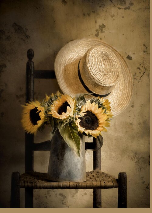 Sunflowers Greeting Card featuring the photograph Sunny Inside by Robin-Lee Vieira
