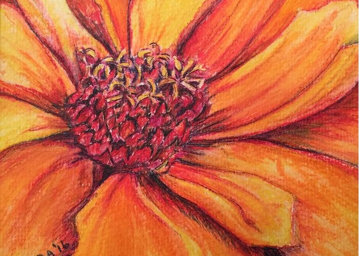 Macro Greeting Card featuring the drawing Sunny Perspective by Vonda Lawson-Rosa