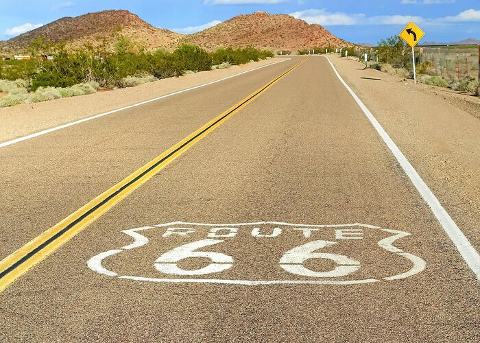 Route 66 Greeting Card featuring the photograph Sunny Route 66 by Lutz Baar