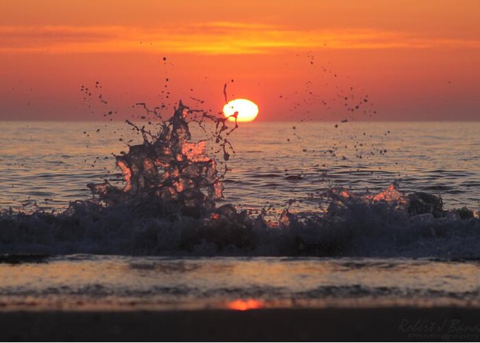 Nature Greeting Card featuring the photograph Sunrise and Splashes by Robert Banach