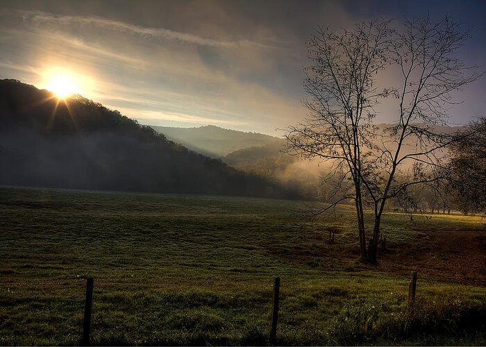 Boxley Valley Greeting Card featuring the photograph Sunrise at Big Hollow by Michael Dougherty
