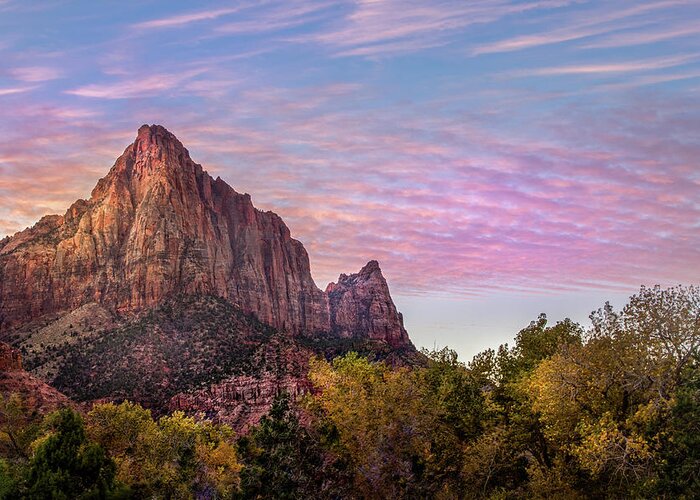 Zion Greeting Card featuring the photograph Sunrise Colors by James Woody