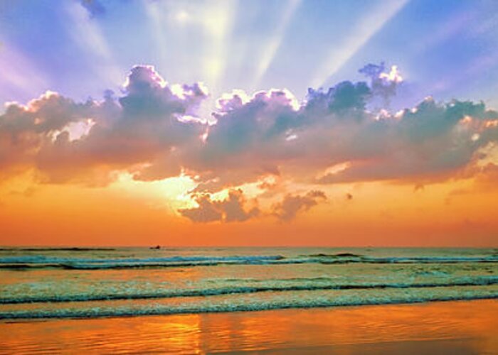 Sunrise Greeting Card featuring the photograph SunRise East Coast FL Daytona Beach by Tom Jelen