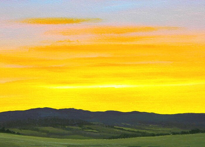 Sunrise Greeting Card featuring the painting Sunrise by Frank Wilson