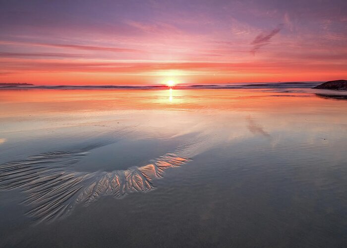 Hampton Beach State Park Greeting Card featuring the photograph Sunrise, Hampton Beach, NH by Jeff Sinon