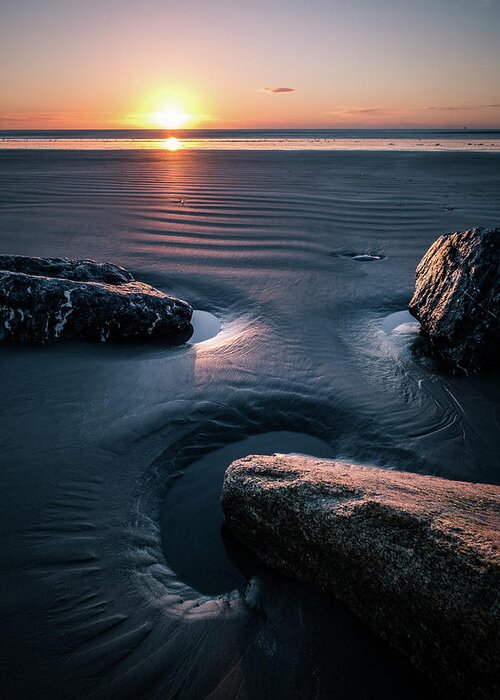 Beach Greeting Card featuring the photograph Sunrise in Bull Island - Dublin, Ireland - Seascape photography by Giuseppe Milo