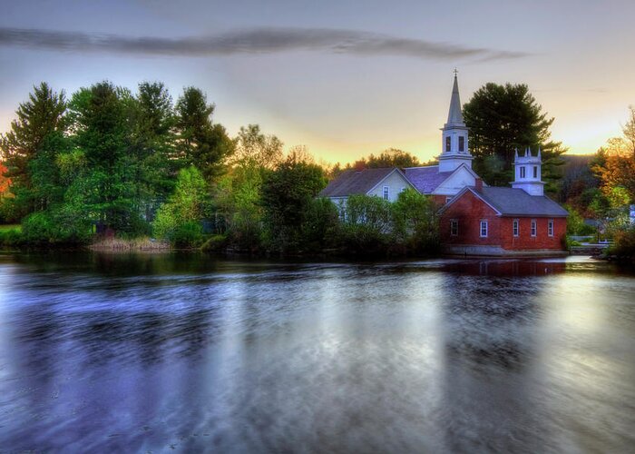 New England Greeting Card featuring the photograph Sunrise in the Country - Harrisville NH by Joann Vitali