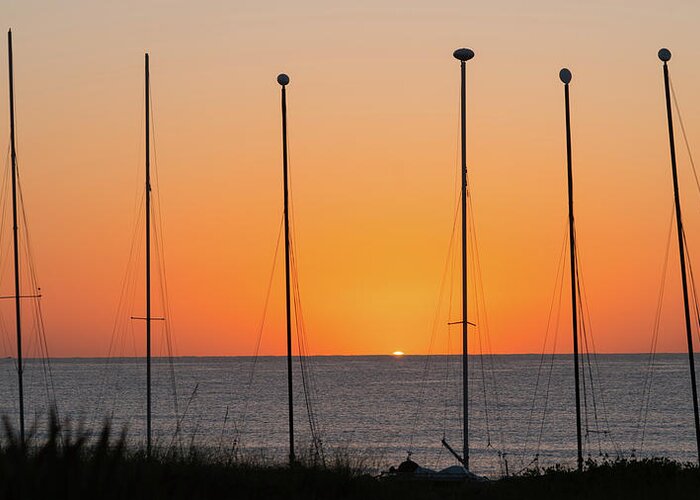 Florida Greeting Card featuring the photograph Sunrise Masts Delray Beach Florida by Lawrence S Richardson Jr