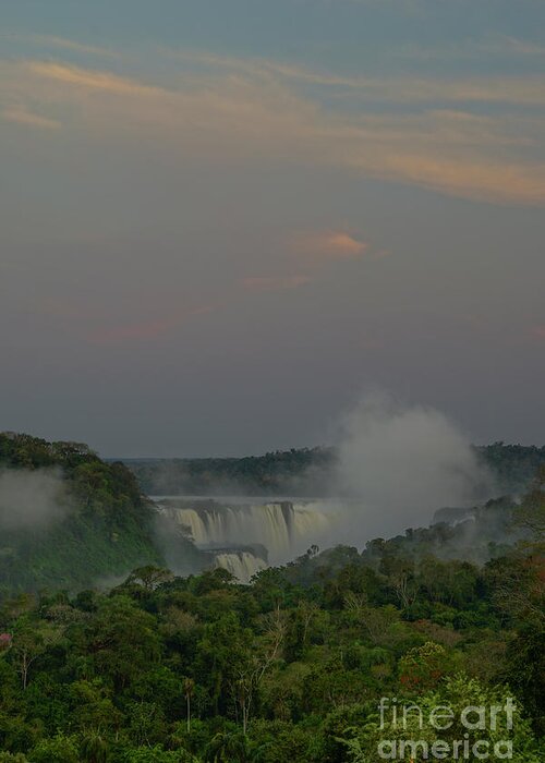 Iguacu Falls Greeting Card featuring the photograph Sunrise Over Iguazu by Brian Kamprath