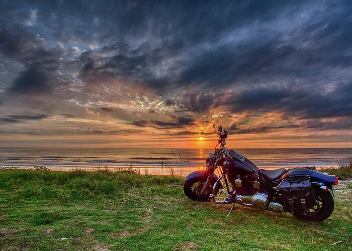 Sunrise Greeting Card featuring the photograph Sunrise Ride by Dillon Kalkhurst