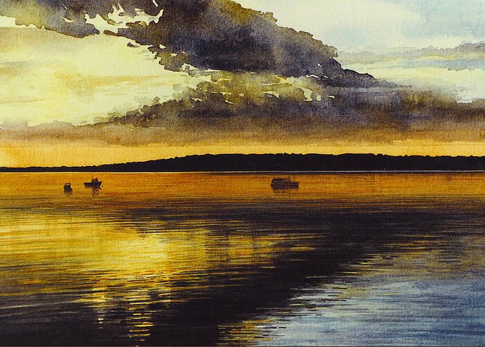 Sunrise Greeting Card featuring the painting Sunrise Rockland Harbor by Tyler Ryder