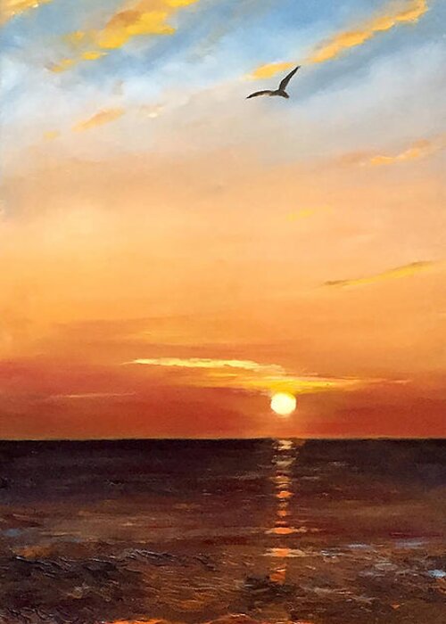  Greeting Card featuring the painting Sunrise Sunset by Josef Kelly