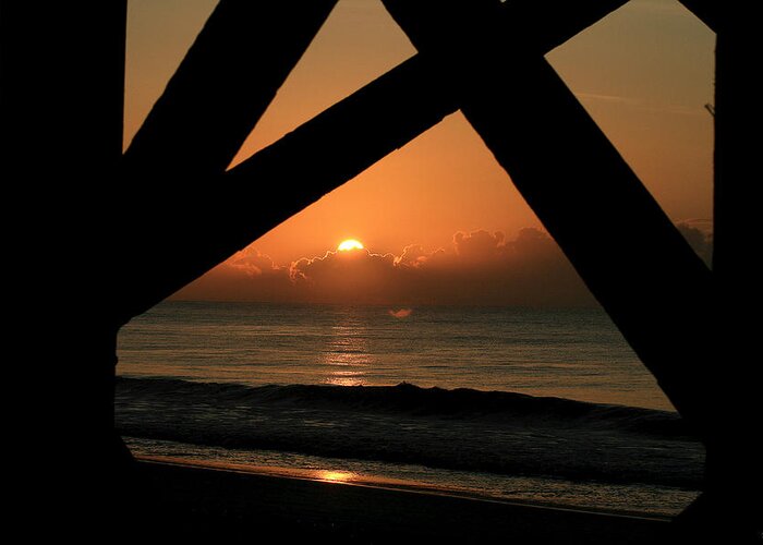 Beach Greeting Card featuring the photograph Sunrise Under The Pier by Jason Blalock