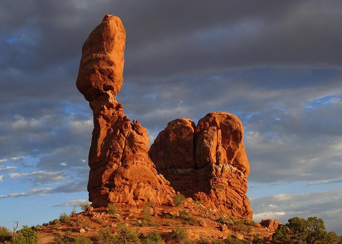 Landscape Greeting Card featuring the photograph Sunset at Balanced Rock by Richard Deurer