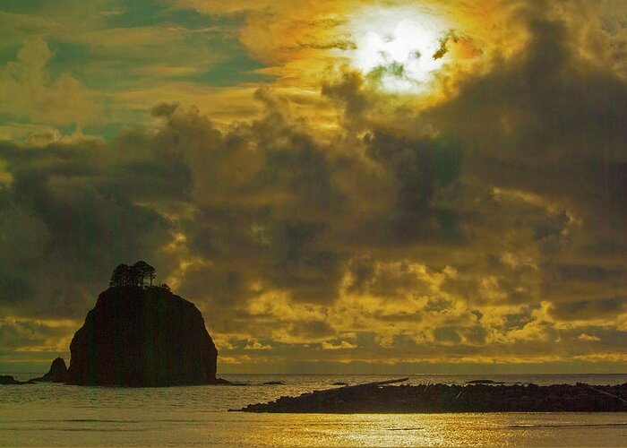 Forks Greeting Card featuring the photograph Sunset at Jones Island by Dale Stillman