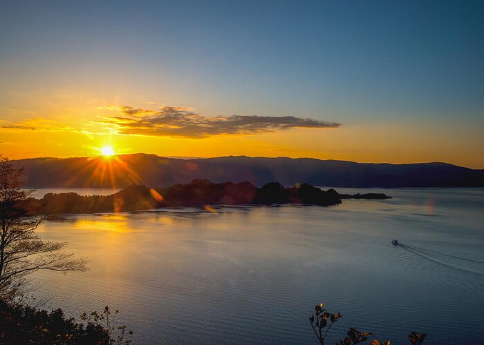 Lake Towada Greeting Card featuring the photograph Sunset at Lake Towada by Hisao Mogi
