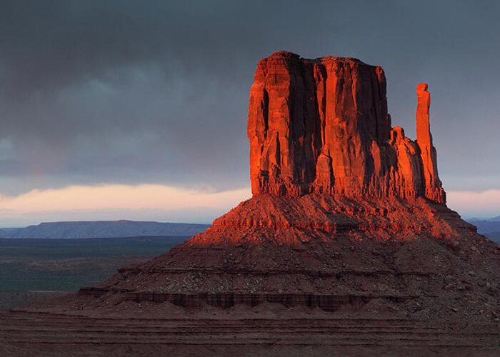 Monument Valley Greeting Card featuring the photograph Sunset at Monument Valley by Art Cole