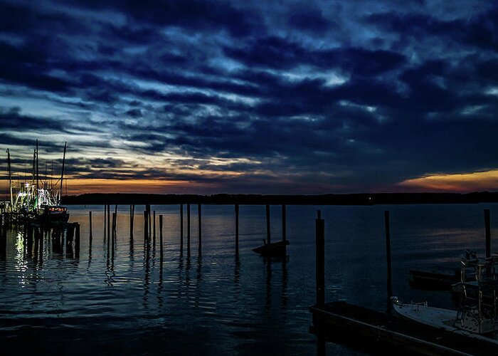 Sunset Greeting Card featuring the photograph Sunset At The Dock by Ant Pruitt
