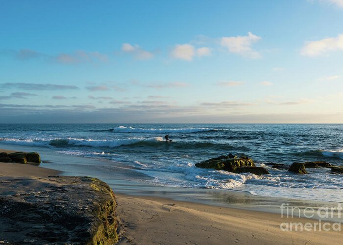 Beach Greeting Card featuring the photograph Sunset at Windansea Beach by David Levin