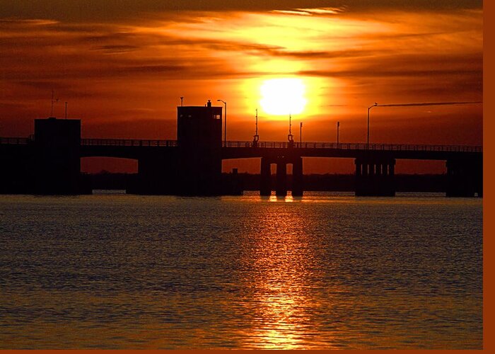 Bridge Greeting Card featuring the photograph Sunset Bridge by Newwwman