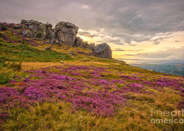 Airedale Greeting Card featuring the photograph Sunset by Cow and Calf Rocks by Mariusz Talarek