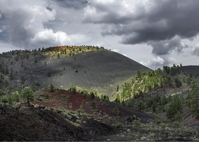 Sunset Crater Greeting Card featuring the photograph Sunset Crater 2015 by Jim Painter