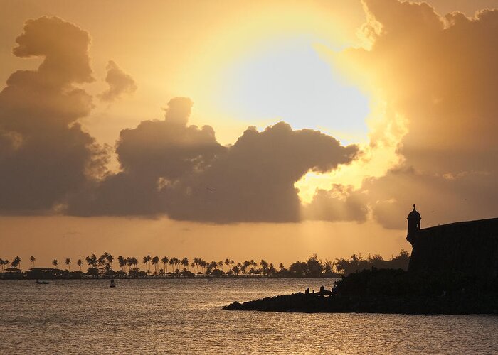Bay Greeting Card featuring the photograph Sunset in San Juan Bay by George Oze