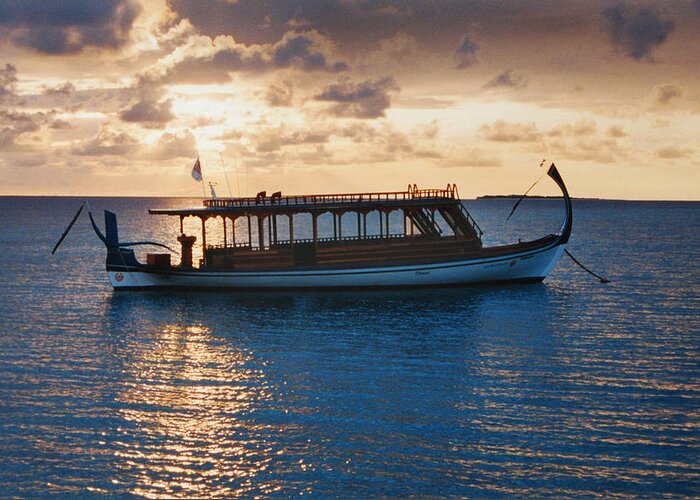 Maldives Greeting Card featuring the photograph Sunset in the Maldives by Terence Davis