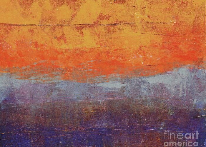Abstract Greeting Card featuring the painting Sunset by Laurel Englehardt