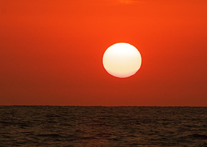 Orange Greeting Card featuring the photograph Sunset by Nicola Fiscarelli
