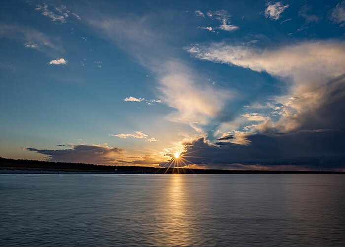 Sunrays Greeting Card featuring the photograph Sunset on the Baltic Sea by Andreas Levi