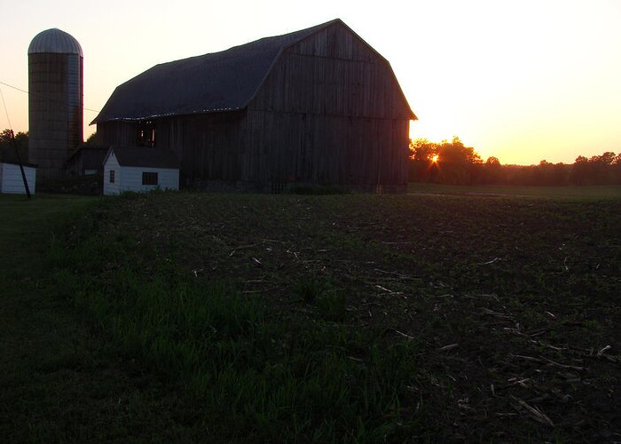 Landscape Greeting Card featuring the photograph Sunset on the Farm by Todd Zabel