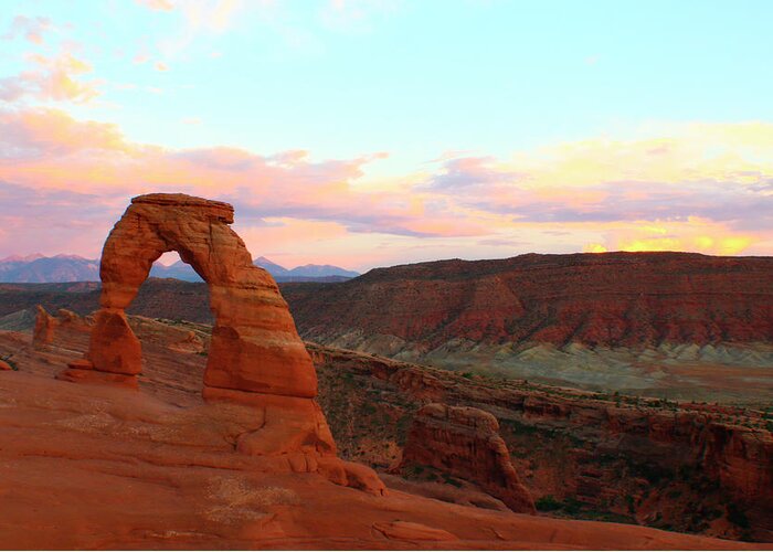  Greeting Card featuring the photograph Sunset Over Arches by Jon Emery