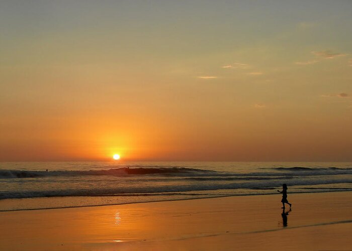 Pacific Greeting Card featuring the photograph Sunset over La Jolla Shores by Alexandra Till