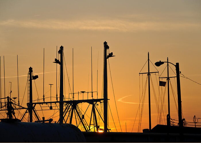 Cape May Greeting Card featuring the photograph Sunset Over the Fleet by Louis Dallara