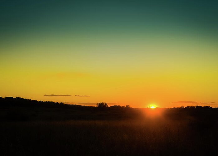 Landscape Greeting Card featuring the photograph Sunset over the Prairie by Scott Norris