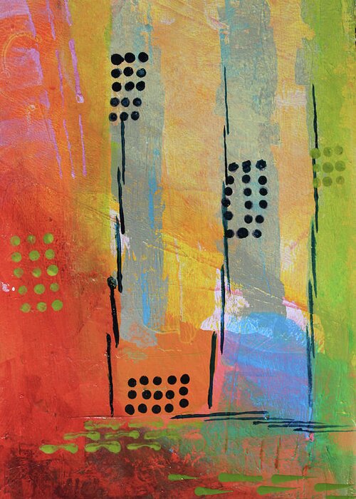Abstract Greeting Card featuring the mixed media Sunset Park by April Burton