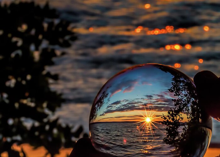 Sunset Greeting Card featuring the photograph Sunset Sphere by Joe Holley