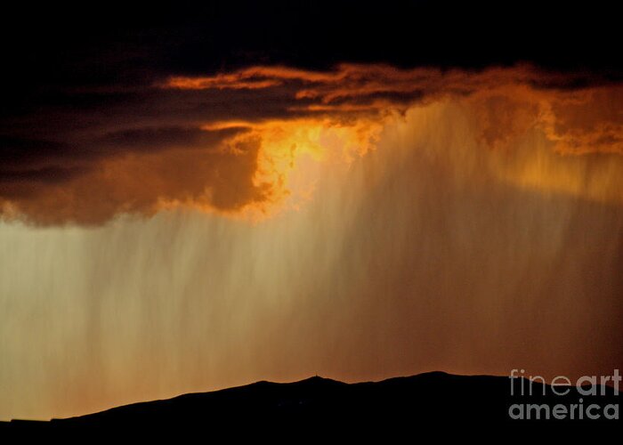 Thunderstorms Greeting Card featuring the photograph Sunset Thunderstorm by John Langdon