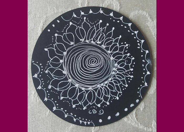 Zentangle Greeting Card featuring the drawing Sunshine by Carole Brecht