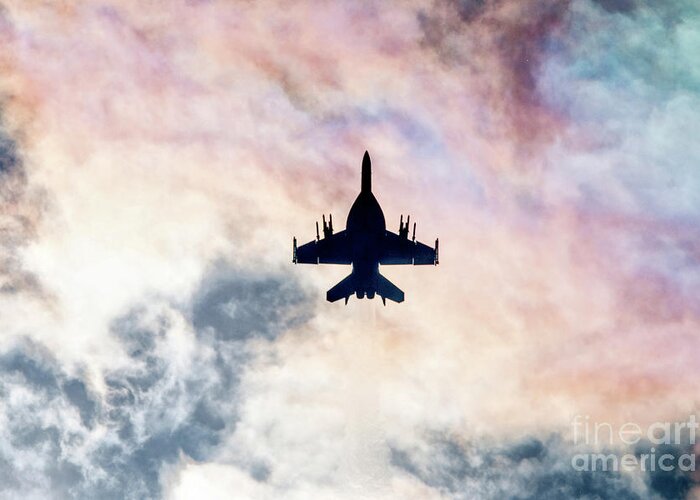 Boeing F18 Greeting Card featuring the digital art Super Hornet Silhouette by Airpower Art