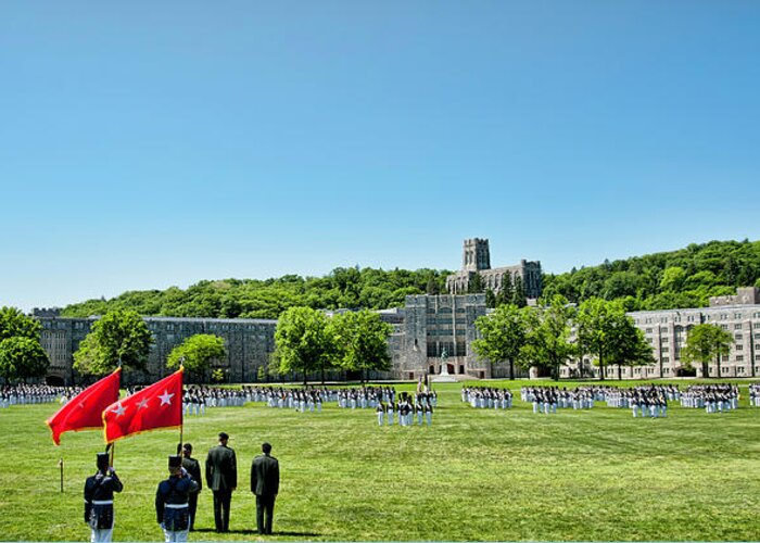 West Point Greeting Card featuring the photograph Superintendent's Review Wide Angle by Dan McManus