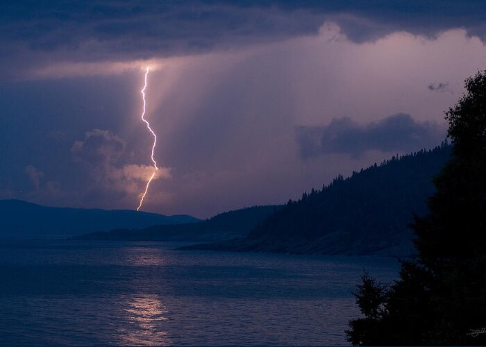 Lake Superior Greeting Card featuring the photograph Superior Lightning   by Doug Gibbons