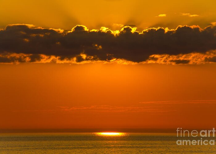 Lake Superior Greeting Card featuring the photograph Superior Sunset by CJ Benson