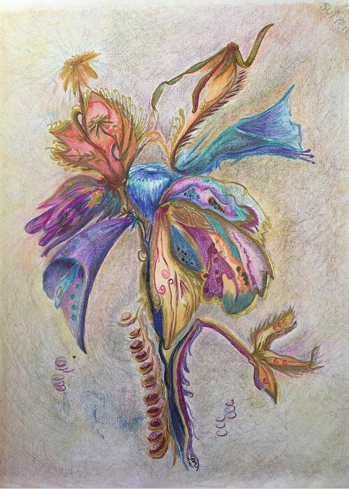 Plants Greeting Card featuring the drawing Surrender by Suzanne Udell Levinger