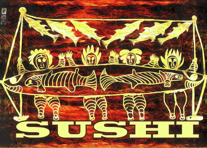 Irasshaimase Greeting Card featuring the photograph Sushi - IRASSHAIMASE by Kathy Bassett