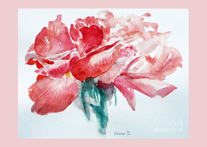 Watercolor Greeting Card featuring the painting Swaying by Jasna Dragun