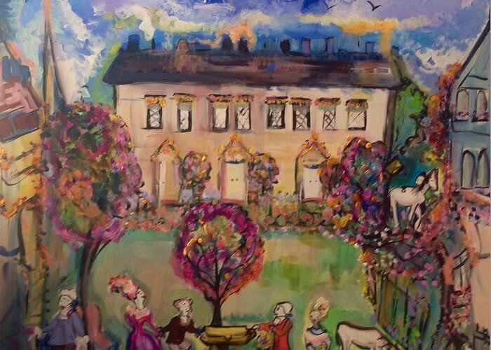 Visit Greeting Card featuring the painting Sweet Georgian revisited by Judith Desrosiers