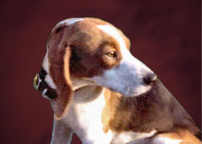 Beagle Art Paintings Greeting Card featuring the painting Sweet Shadow by Kathleen Modica