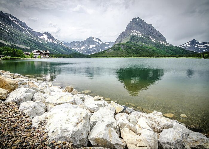 Glacier Greeting Card featuring the photograph Swiftcurrent Lake by Margaret Pitcher